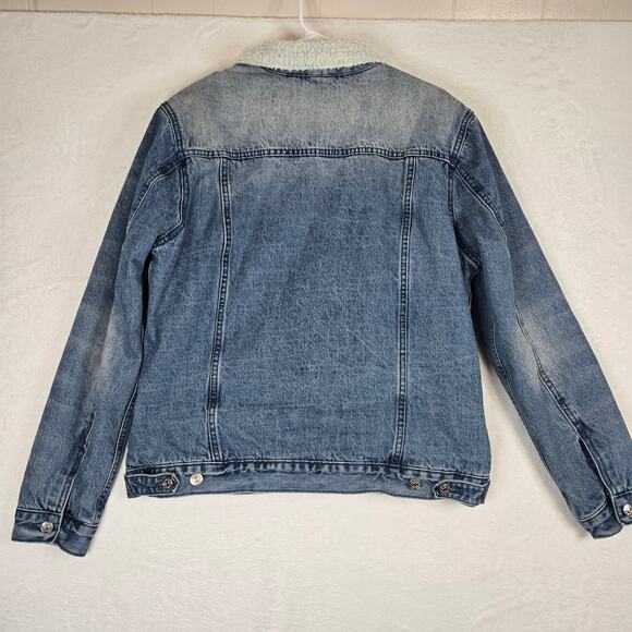 Pacsun Sherpa Lined Denim Jean Jacket Mens Medium - Picture 2 of 9
